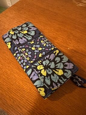 Vera Bradley Floral Quilted Wallet in Yellow, Lavender & Teal